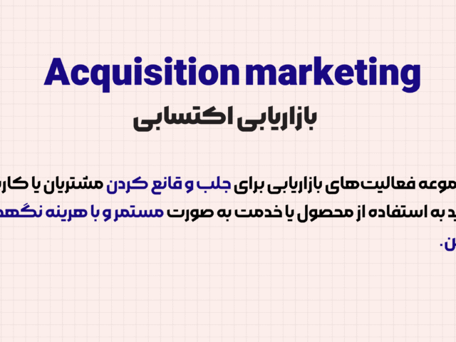 بک تعریف استاندارد از بازاریابی اکتسابی بعلاوه معادل های فارسی و انگلیسی